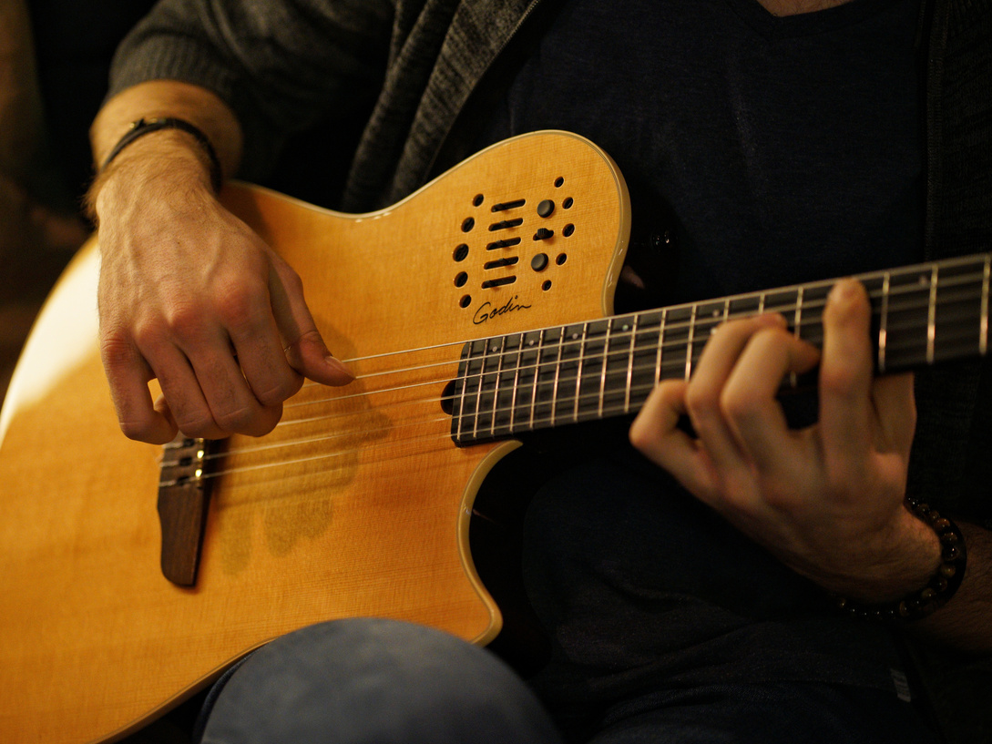 Brown Acoustic Guitar